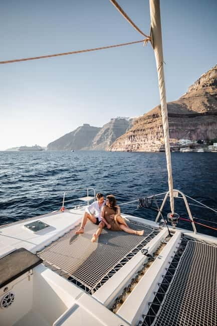 Santorini: Semi-Private Sailing Cruise Day & Sunset/max 15 p - Transport, Timing, and Group Size