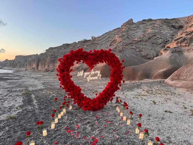 Santorini: Vlychada Beach Wedding Proposal with Heart Arch - What to Expect: A Step-by-Step Overview