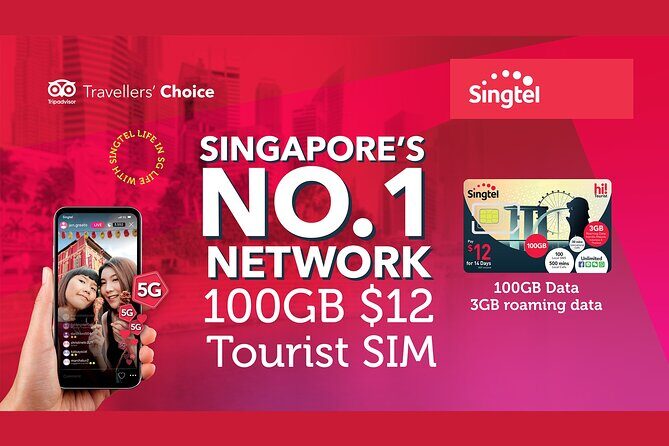 Singapore Singtel Best 5G/4G Tourist SIMs with SG Transport Card - Key Points