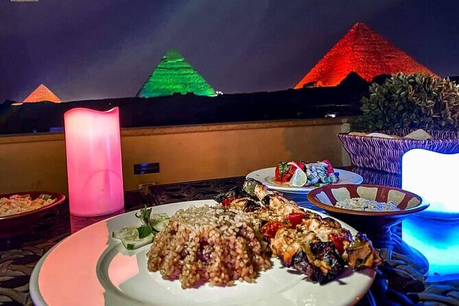 Sound and light show with Dinner with Pyramids view Roof Top Restaurant - Key Points