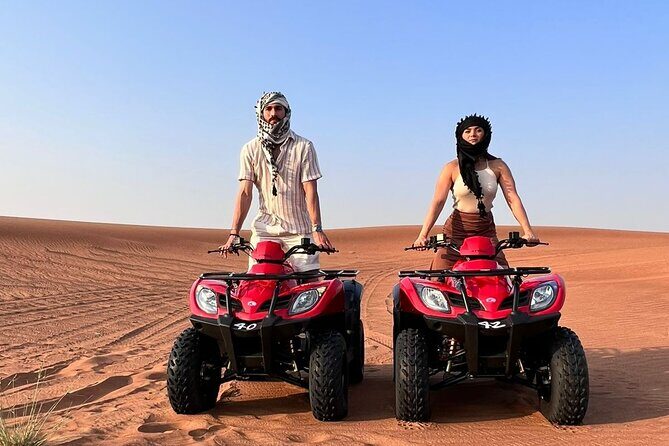 Sunrise Desert safari With Quad bike ride Sandboard & Camel ride - Pickup and Early Start