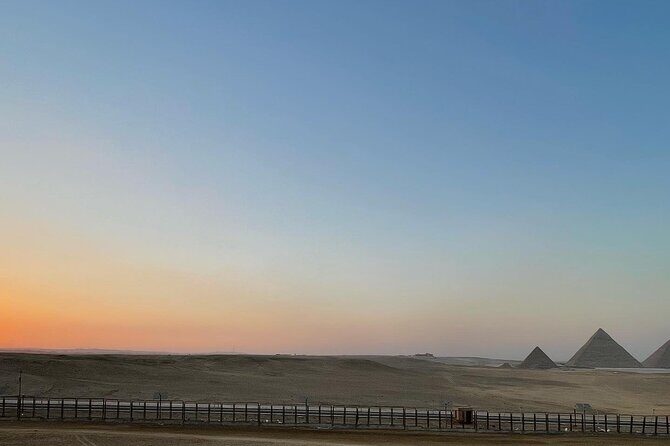 sunset at Giza pyramids by camels - Safety and Comfort