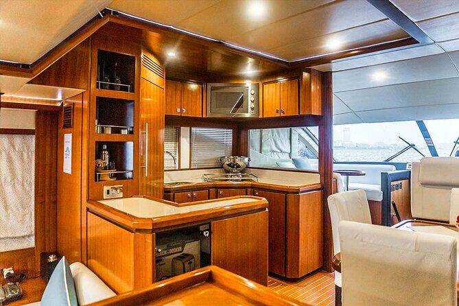 Sunset escape on Bluemoon 64ft from Dubai Marina to Atlantis - Onboard Experience: Service, Food, and Activities