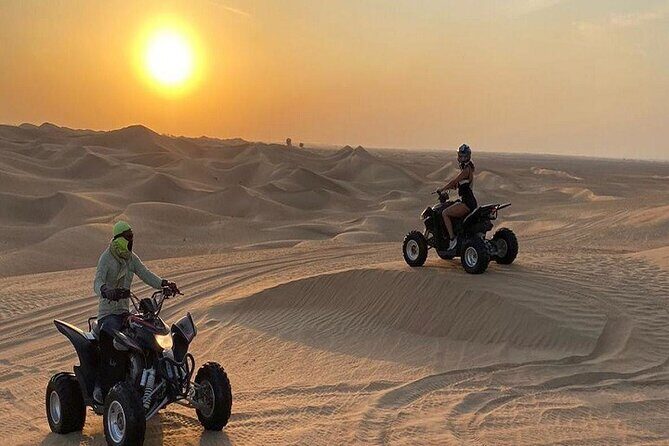 Sunset Quad Bike Safari With Camel Trek, Live Shows and Dinner - Experience Dubai’s Desert with a Sunset Quad Bike Safari