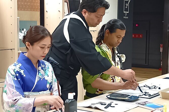 Tea and Calligraphy Session at a Table in Osaka - FAQs
