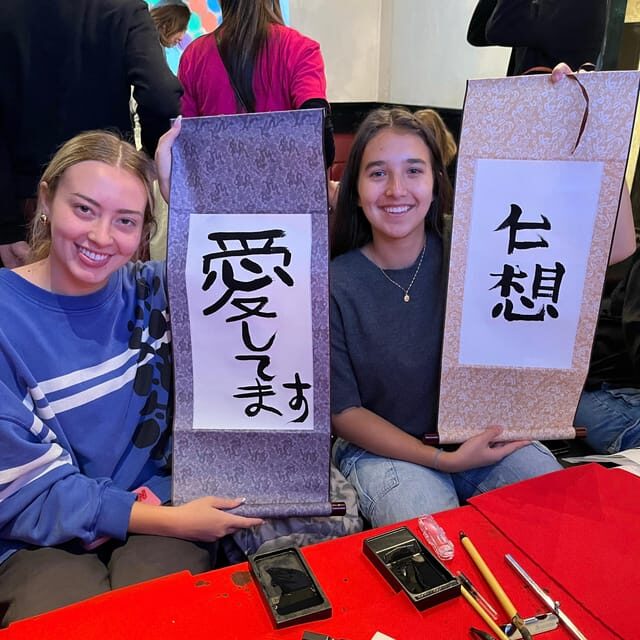 Tokyo: Calligraphy on Kanji Fan & Scroll with Drink - Final Words