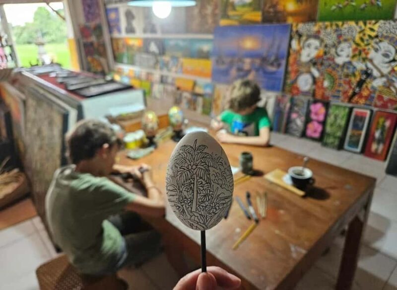 Ubud:Balinese Egg Painting, Canvas, and Canang Sari Offering - Key Points