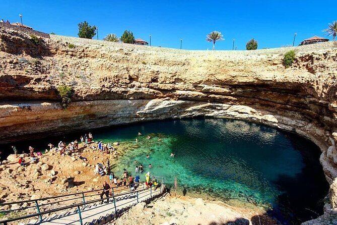 Wadi Shab and Bimmah Sinkhole Private Day Trip+Lunch - Tiwi and Fins Beach: The White Sands and Blue Waters  