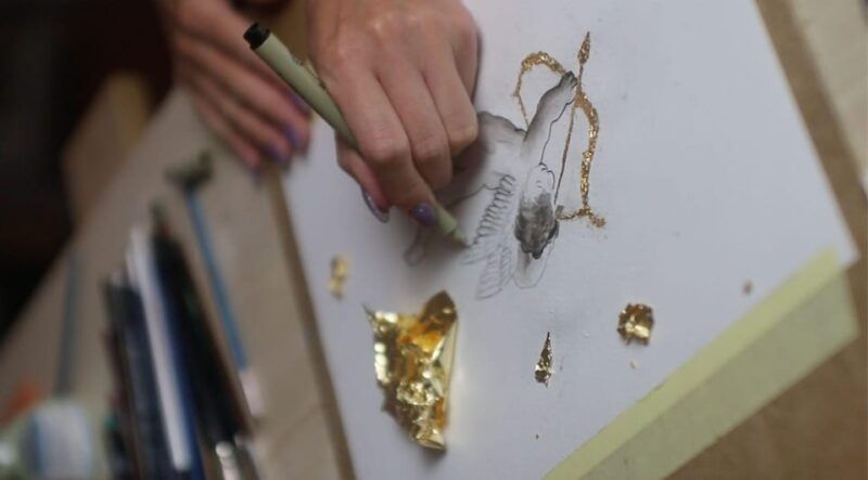 watercolor-painting-with-gold-leaf-workshop