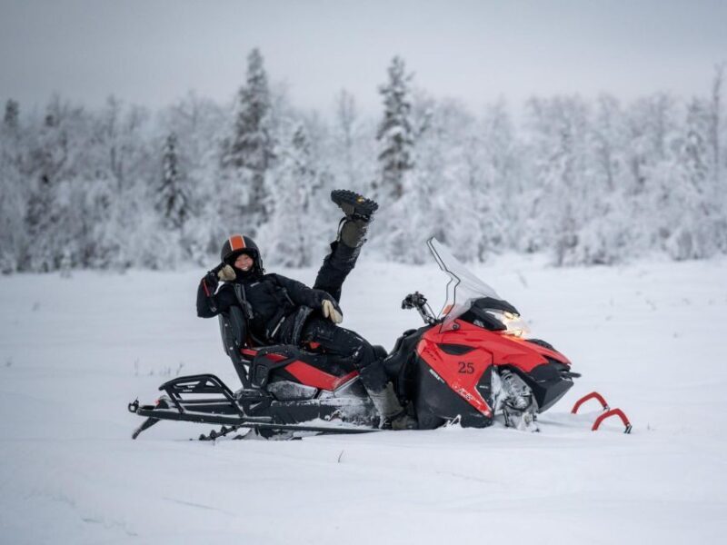 Wilderness Tour with Snowmobile & Ice Fishing - Exploring the Arctic Wilderness on Snowmobiles