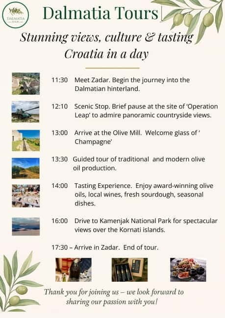 Zadar: Scenery, Oil, Wine, Food, History. Croatia in a day - Key Points