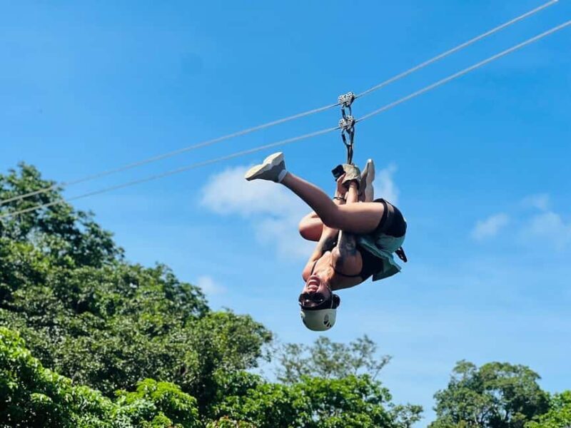 Zipline, Cave, Seaview & Mud Spa Tour with Lunch Included - Key Points